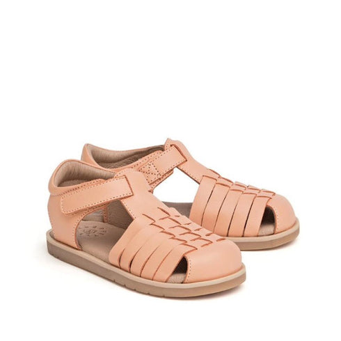 Pretty Brave Frankie Closed Toe Leather Sandal Coral 23-28 CLEARANCE NOT RETURNABLE